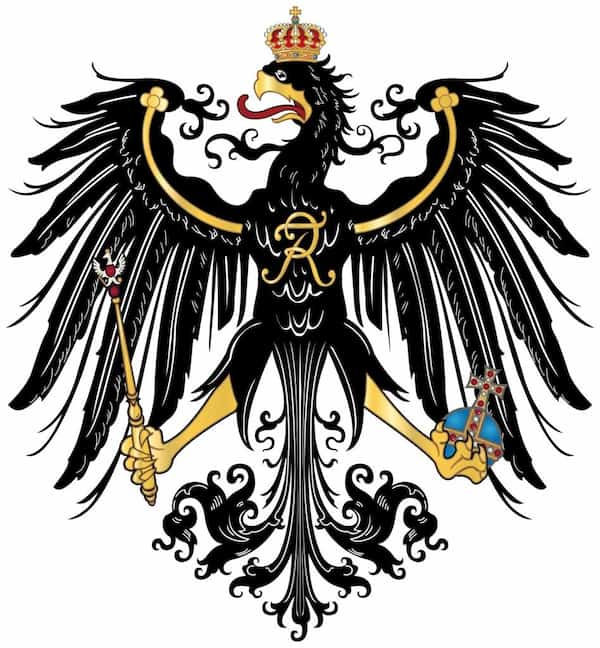 ¿Qué países actuales constituían Prusia? 2 escudo de Prusia