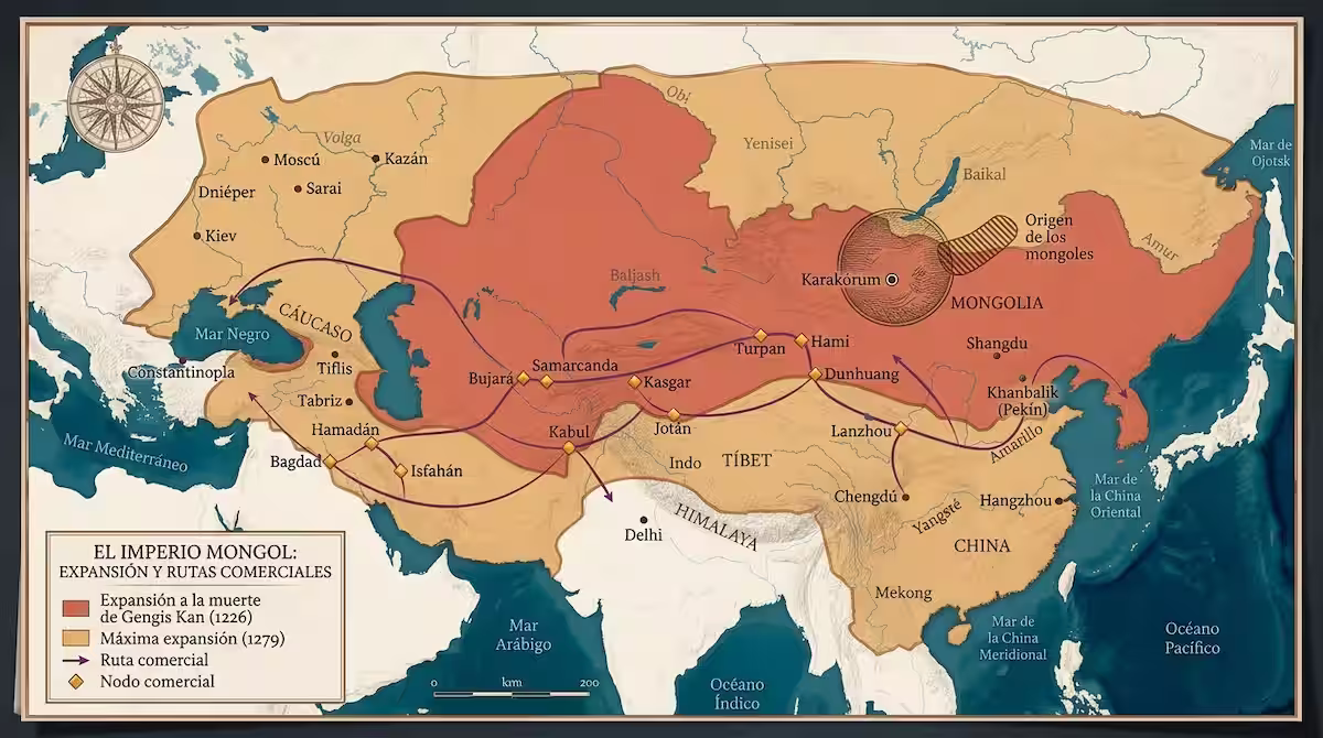 ¿Cuáles fueron los más grandes Imperios de la historia y del mundo? 13 el mongol, uno de los imperios más grandes de la historia