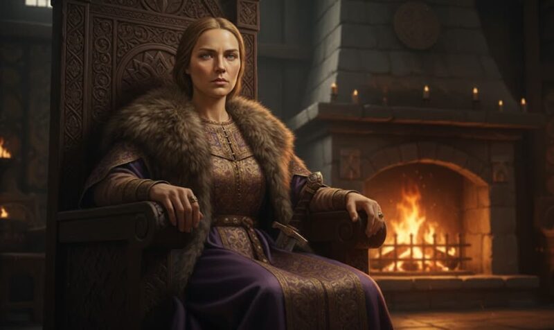 Olga de Kiev: El Fuego Sagrado de la Princesa y el Príncipe Ígor de Kiev 2 Reina Olga de Kiev sentada en el trono
