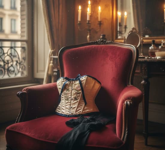 La Revolución del Encaje: El Origen Secreto de la Lencería Sexy 1 el corsé en la corte francesa apoyado en una silla