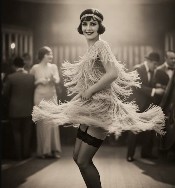 La Revolución del Encaje: El Origen Secreto de la Lencería Sexy 4 modelos de burlesque en lo locos años 20