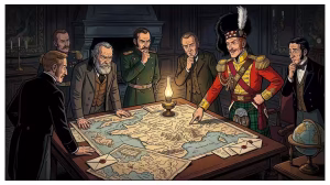El hombre que vendió un país inexistente: La increíble historia de Gregor MacGregor y la estafa de Poyais 1 Gregor MacGregor mostrando el mapa falso de Poyais a inversores en la City de Londres en 1822.