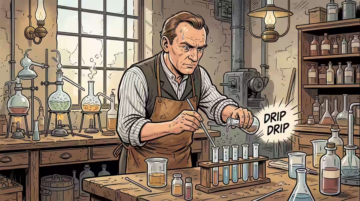 De "Mercader de la Muerte" a Benefactor de la Humanidad: La verdadera historia de Alfred Nobel 1 alfred nobel trabajando en el laboratorio