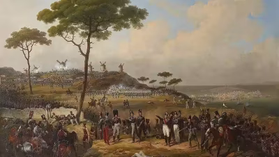 Tropas francesas de los Cien Mil Hijos de San Luis cruzando el río Bidasoa en 1823